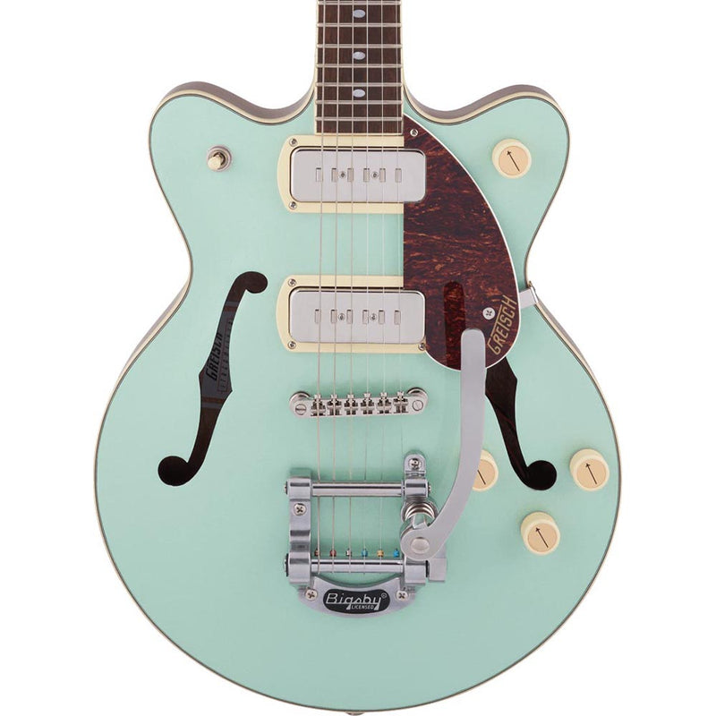 Gretsch G2655T-P90 Streamliner Center Block Jr. Laurel, Mint Metallic Vintage Mahogany Stain