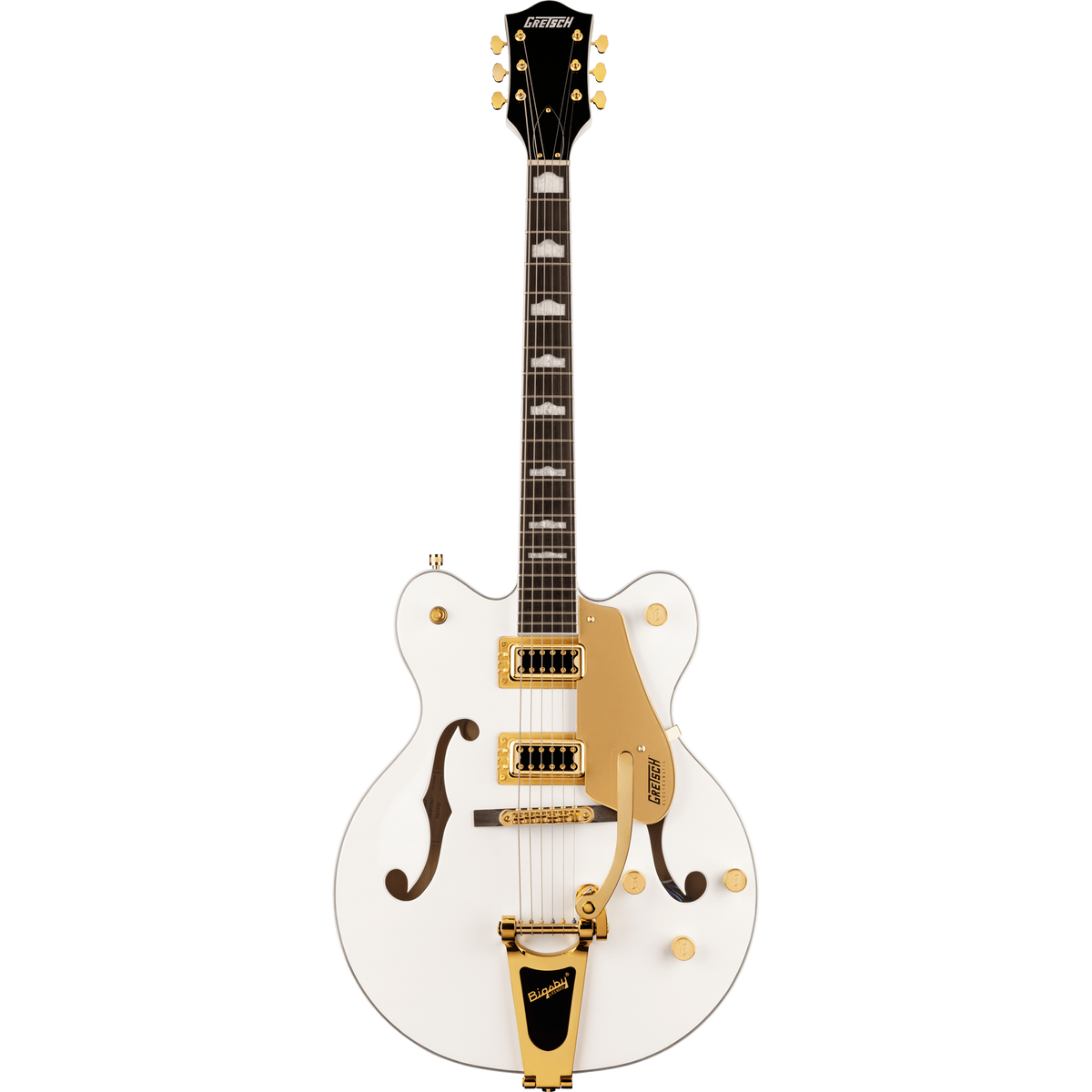 Gretsch G5422TG Electromatic Classic Hollow Body Double-Cut Electric Guitar, Laurel, Snowcrest White