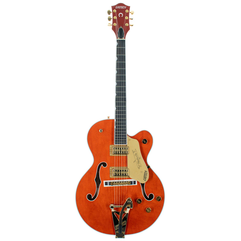 Gretsch G6120TG Players Edition Nashville Hollow Body Electric Guitar, Gold Hardware, Orange Stain