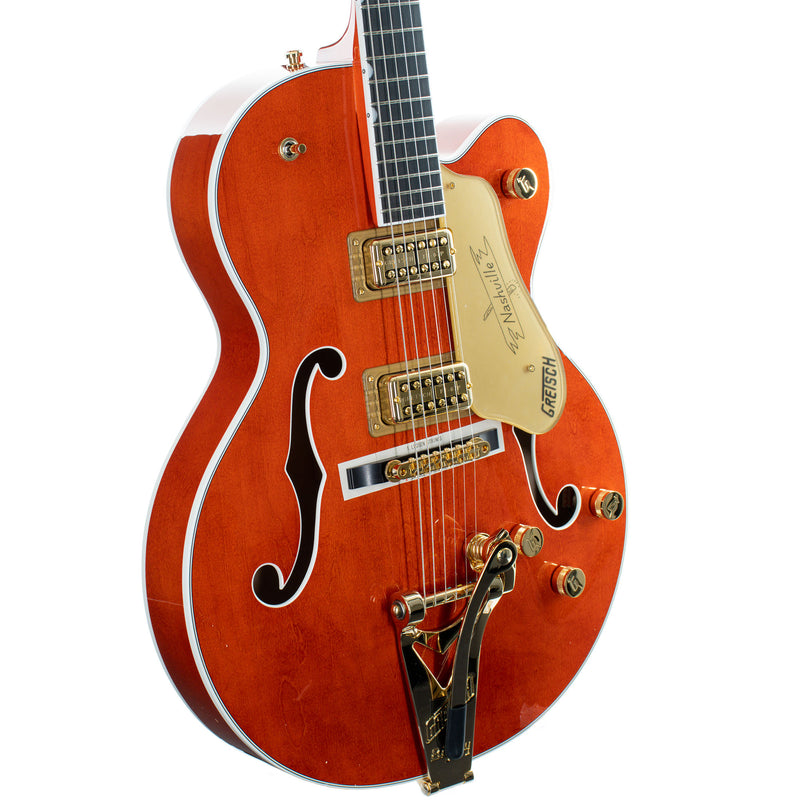 Gretsch G6120TG Players Edition Nashville Hollow Body Electric Guitar, Gold Hardware, Orange Stain