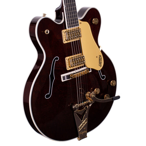 Gretsch G6122TG Players Edition Country Gentleman Hollow Body Electric Guitar, Ebony, Walnut Stain