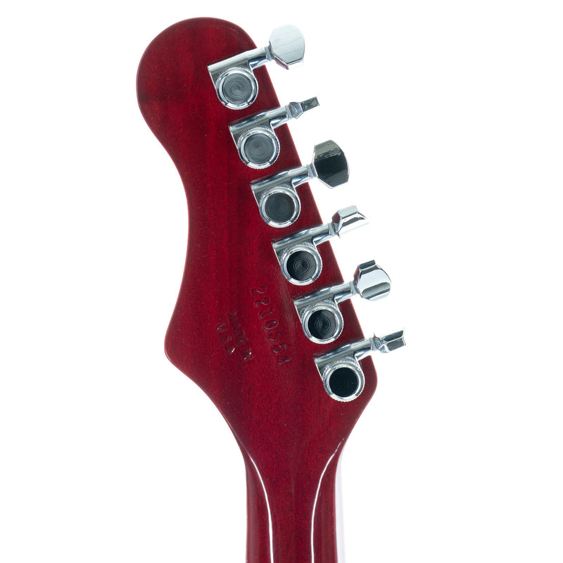 Harmony Comet Electric Guitar With Case, Rosewood, Trans Red
