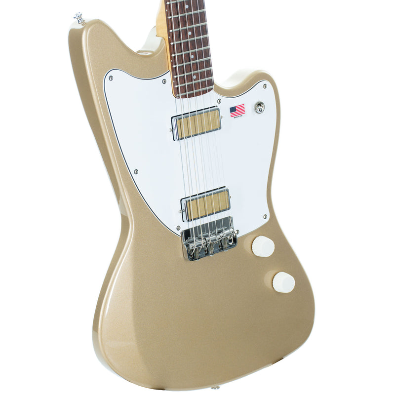 Harmony Standard Silhouette Electric Guitar With Case, Rosewood, Champagne