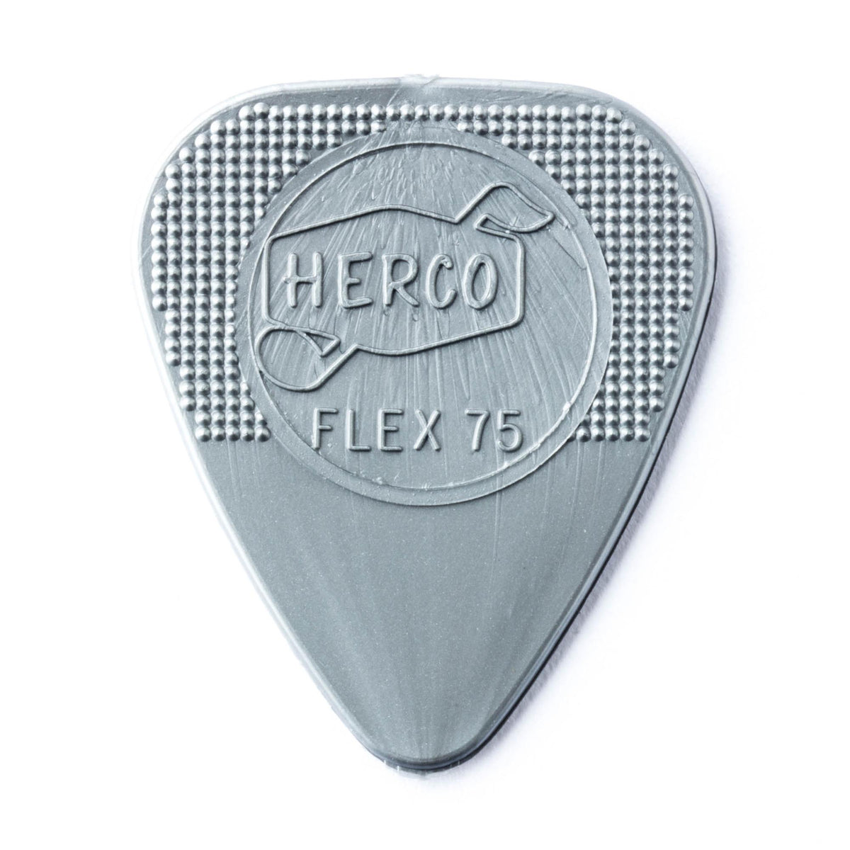 Herco 1.01 Flex 75 Heavy Nylon Flat Picks Silver 12 Pack