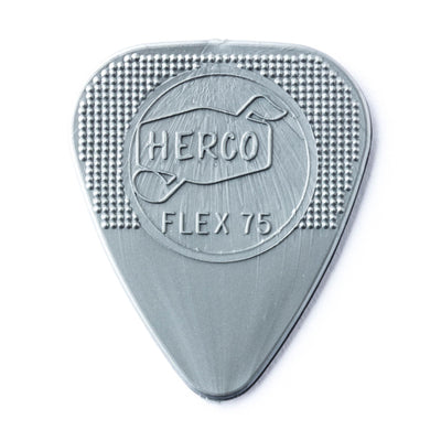 Herco 1.01 Flex 75 Heavy Nylon Flat Picks Silver 12 Pack