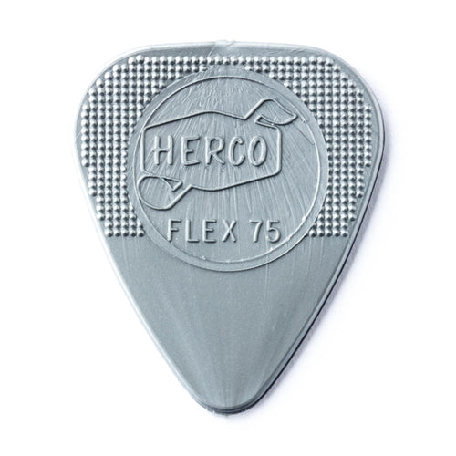 Herco 1.01 Flex 75 Heavy Nylon Flat Picks Silver 12 Pack
