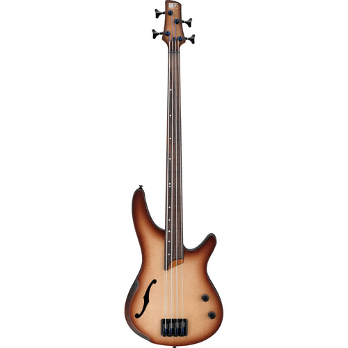 Ibanez Bass Workshop - Fretless Hollowbody - Natural Browned Burst