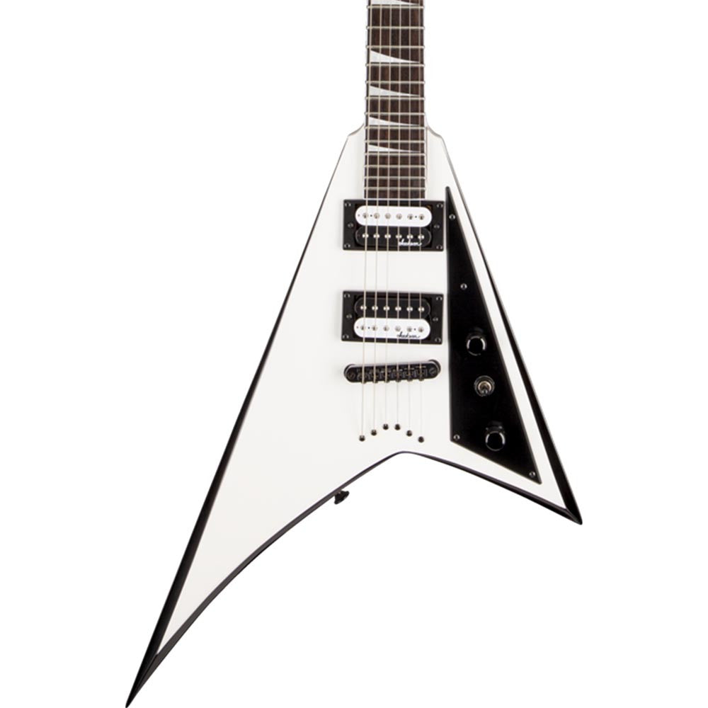 Jackson JS32T Rhoads, Strings-Thru Body - White With Black Bevels