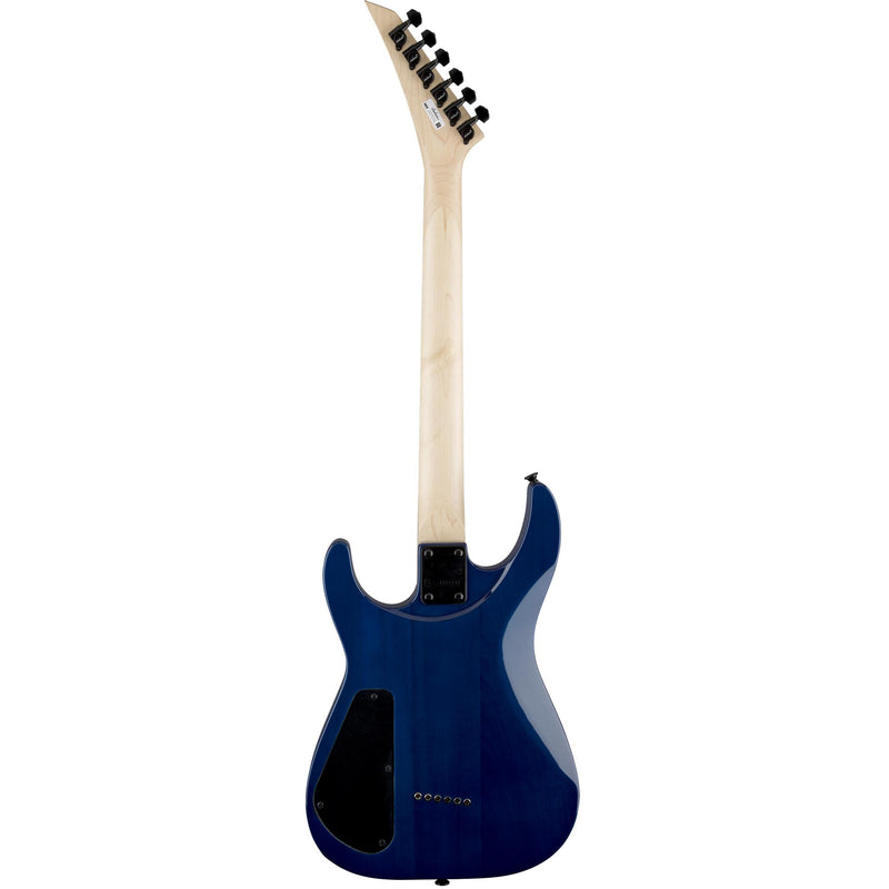 Jackson JS32TQ Dinky Arch Top, RW FB, Quilted Maple, Transparent Blue