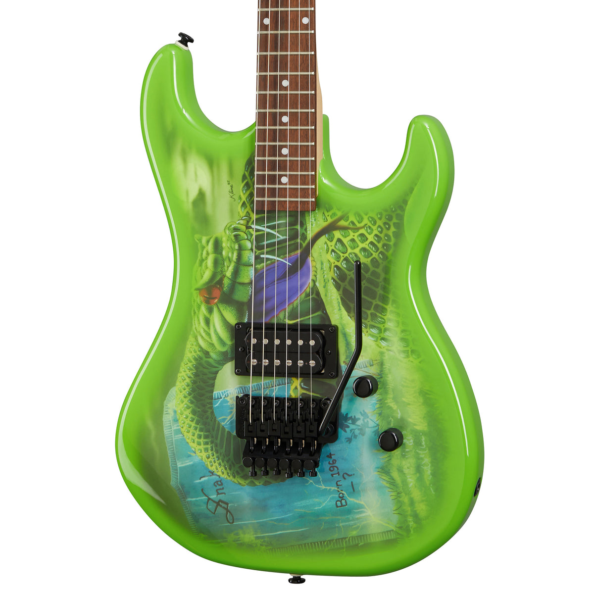 Kramer Snake Sabo Baretta Electric Guitar, Snake Green With Premium Gig Bag