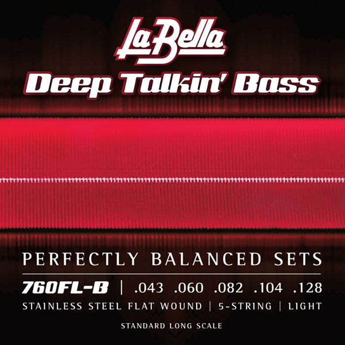 La Bella 43-128 Deep Talkin' Bass Guitar Strings Flatwound, Light 5 String