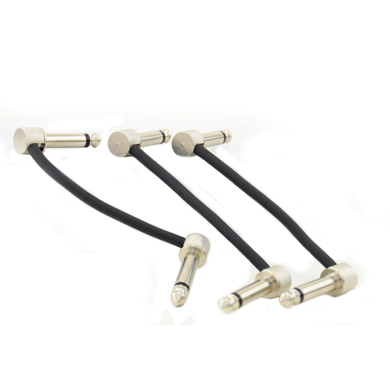 Lava Cable 3 Pack 3" Tightrope Patch Cable Reverse Plugs, Black