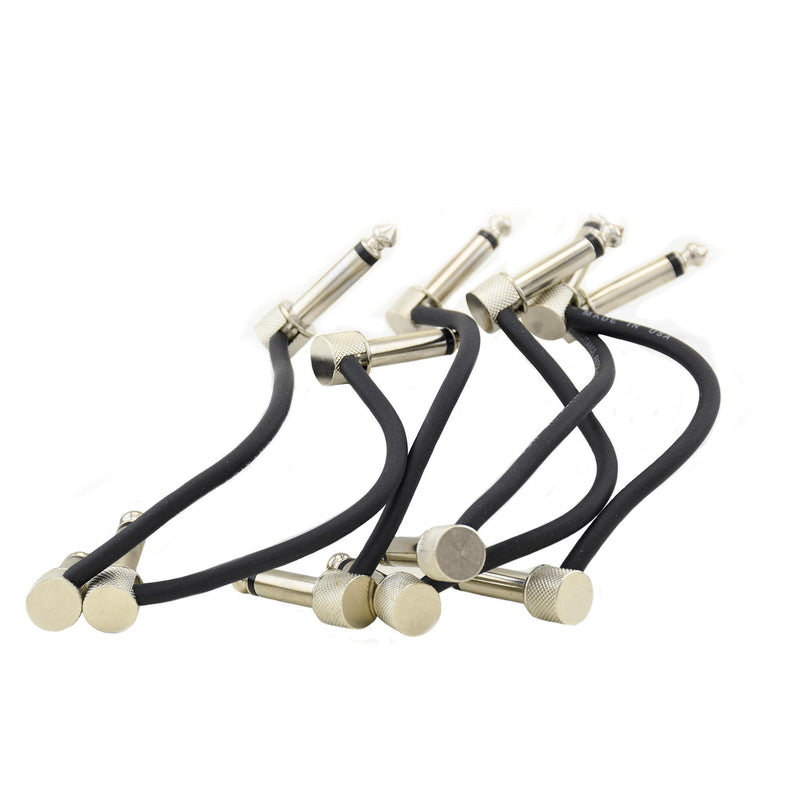 Lava Cable 6 Pack 4" Tightrope Patch Cable Reverse Plugs, Black