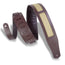 Levys 2 1/2 Inch Chrome Tan Leather Guitar Strap, Padded Dark Brown With Brown