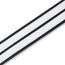 Levys 2 1/2 Inch Garment Leather Guitar Straps Double Racing Stripe Padded And Black With White
