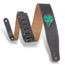 Levys 2 1/2 Inch Lucky Line Clover Black Garment Leather Guitar Strap