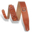 Levys 2 1/2 Inch Lucky Line Horseshoe Brown Leather Guitar Strap