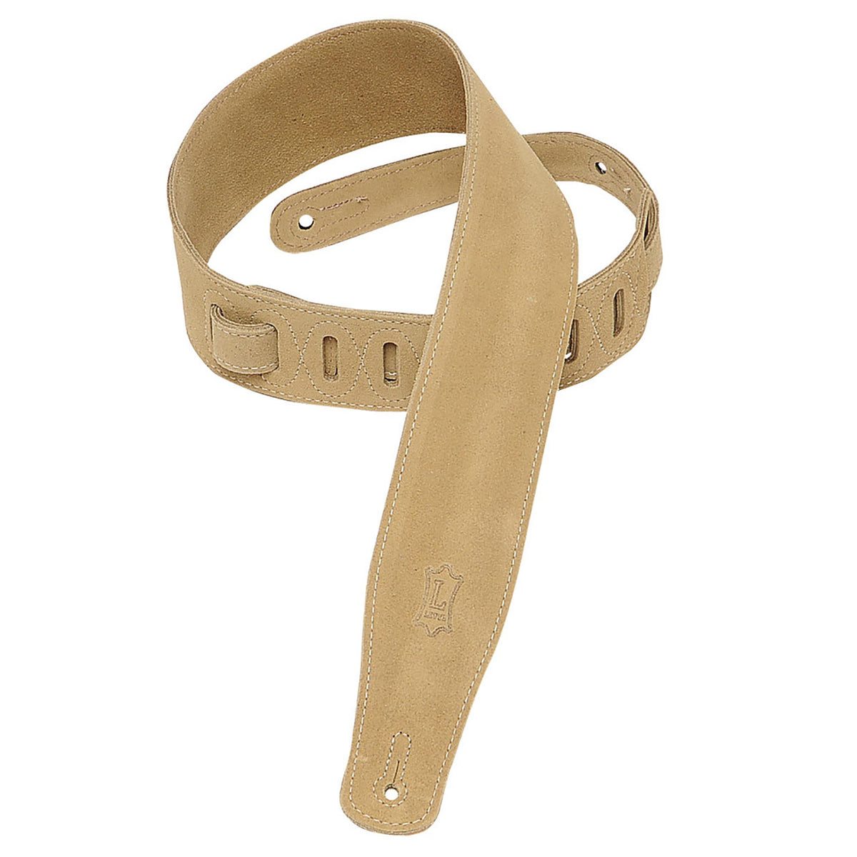 Levys 2 1/2 Inch Suede Guitar Strap, Sand