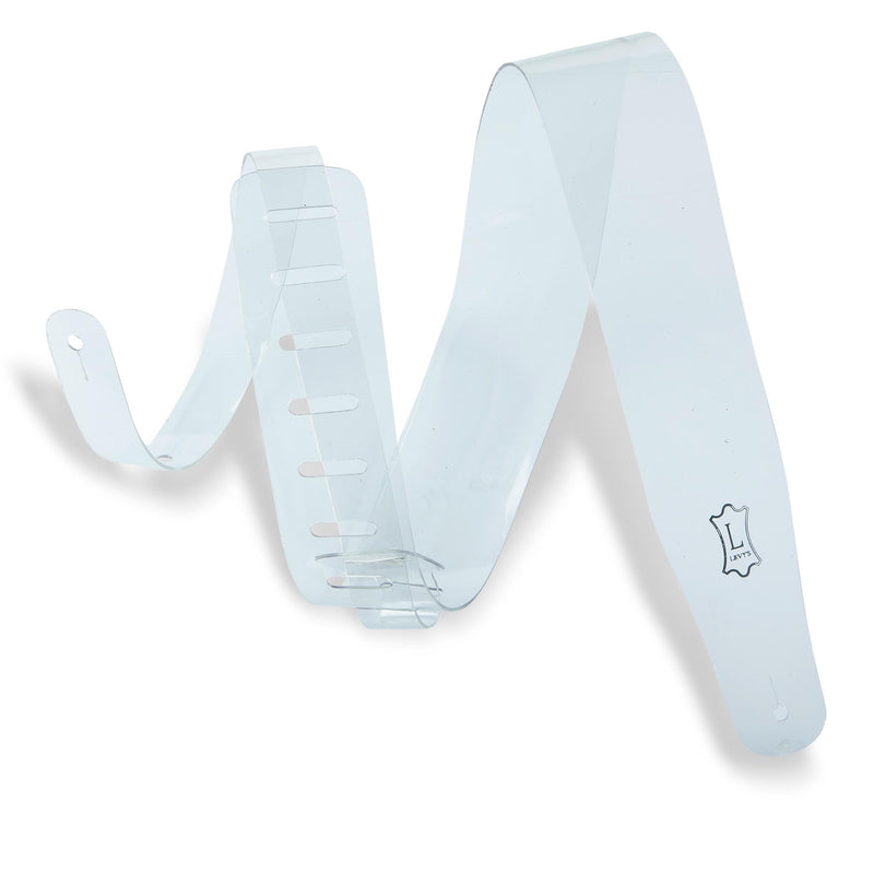 Levys 2 1/2 Inch Vinyl Guitar Strap One Ply Clear Vinyl