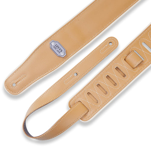 Levys 2 3/4 Inch Reversible Vinyl Guitar Strap Brown And Mustard