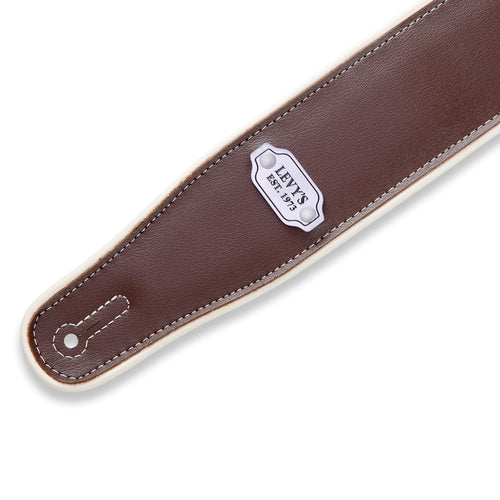 Levys 2 3/4 Inch Reversible Vinyl Guitar Strap Brown And Mustard