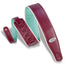 Levys 2 3/4 Inch Reversible Vinyl Guitar Strap Burgundy And Seafoam