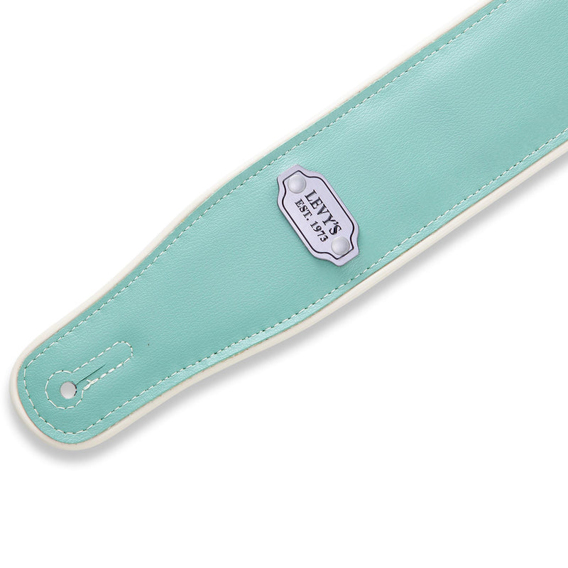 Levys 2 3/4 Inch Reversible Vinyl Guitar Strap Burgundy And Seafoam