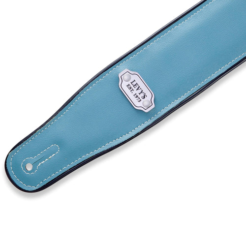 Levys 2 3/4 Inch Reversible Vinyl Guitar Strap Cream And Teal