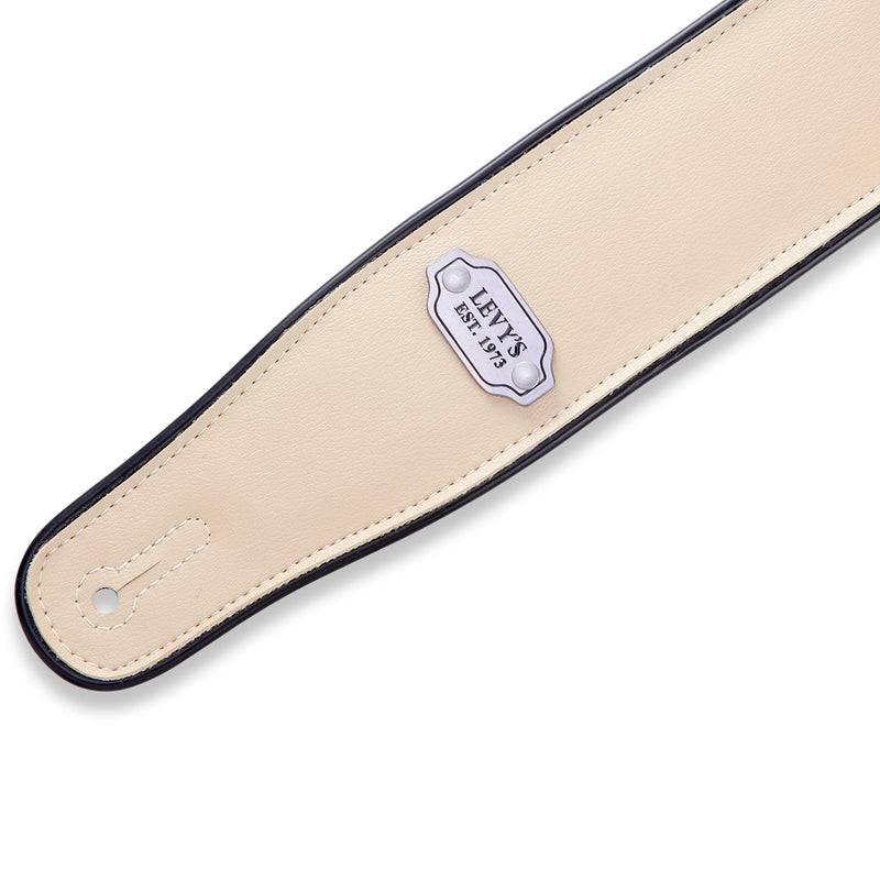 Levys 2 3/4 Inch Reversible Vinyl Guitar Strap Cream And Teal
