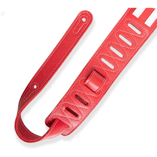 Levys 2.5 Inch Americana Fringe Guitar Strap Red White Blue