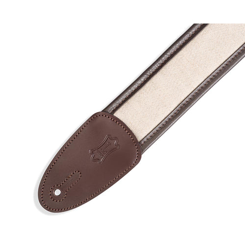 Levys 2.5 Inch Lux Padded Hemp Traditional Strap Dark Brown Natural