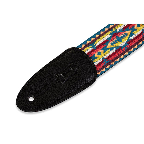 Levys 2 Inch 60's Hootenanny Jacquard Weave Guitar Strap Western Red Yellow