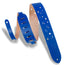 Levys 2 Inch Chrome Tan Leather Guitar Strap With Galaxy Punch Out, Royal Blue And Natural