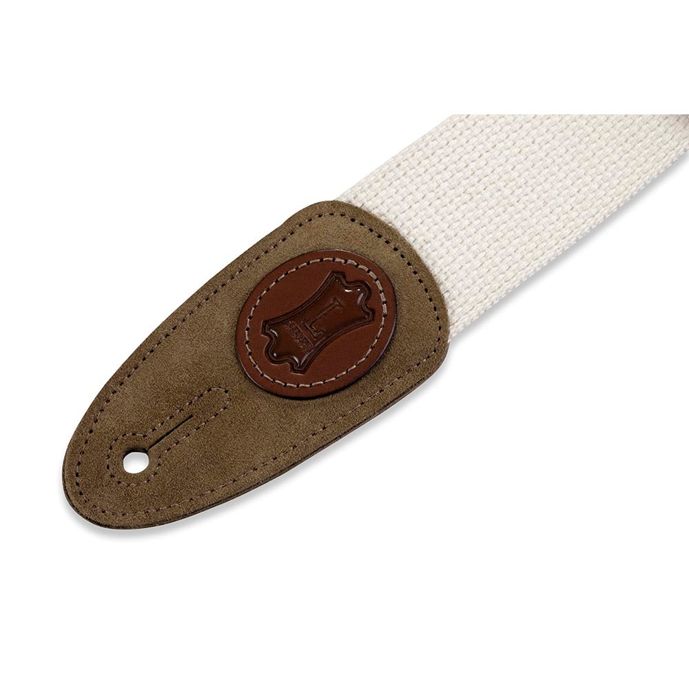 Levys 2 Inch Cotton Guitar Strap Suede Ends Natural