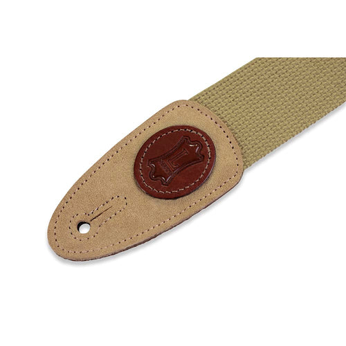 Levys 2 Inch Cotton Guitar Strap Suede Ends Tan