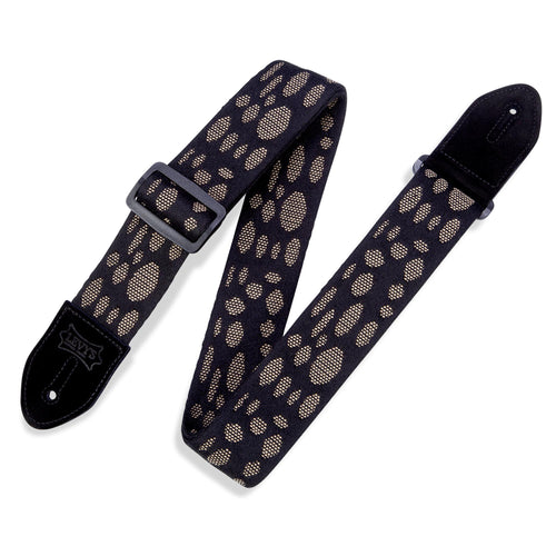 Levys 2 Inch Cotton Guitar Strap With Black Plastic Loop And Slide, Spider Web