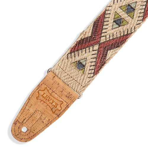 Levys 2 Inch Diamond Tribal Hemp Strap Multicolor Natural