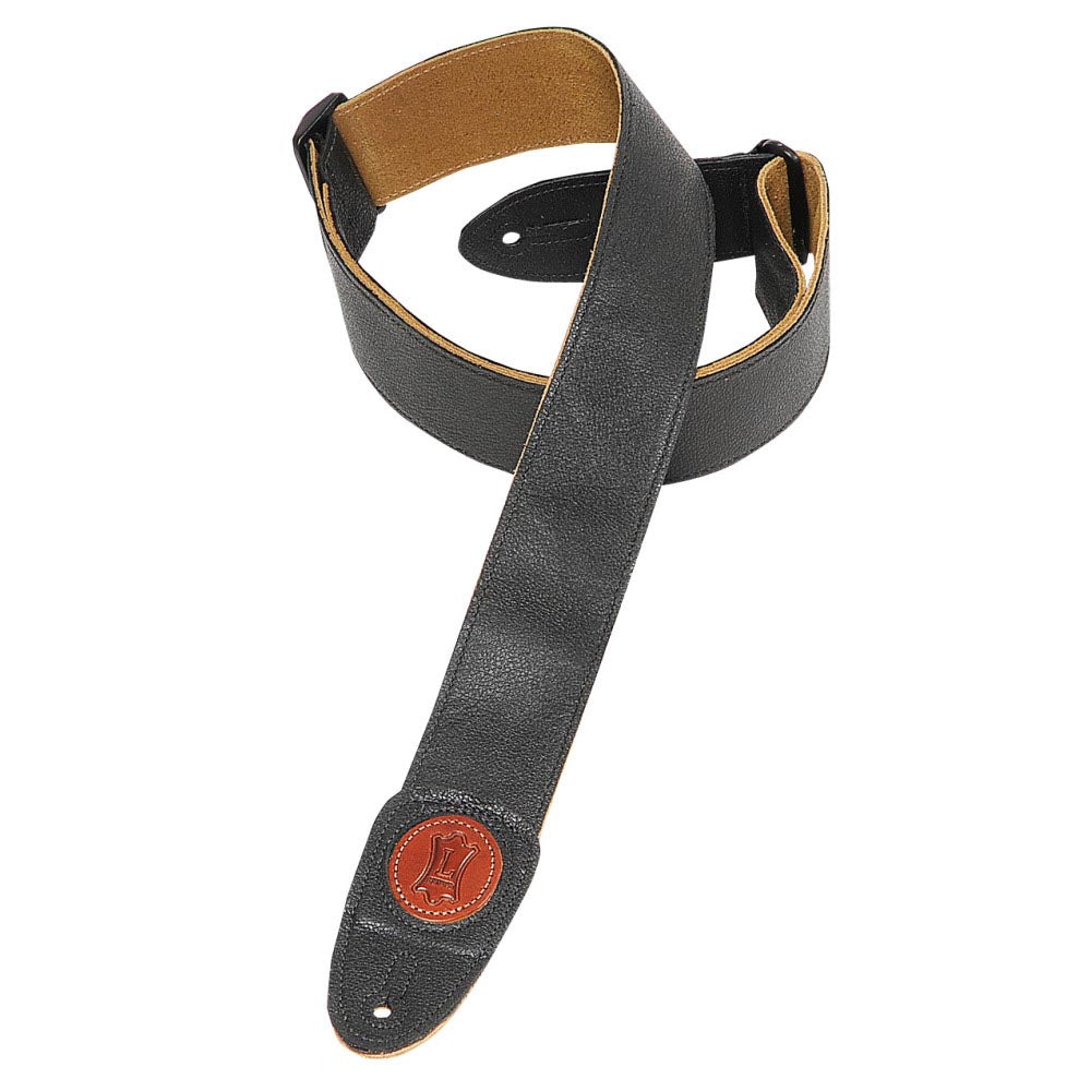 Levys 2 Inch Garment Leather Guitar Strap Black