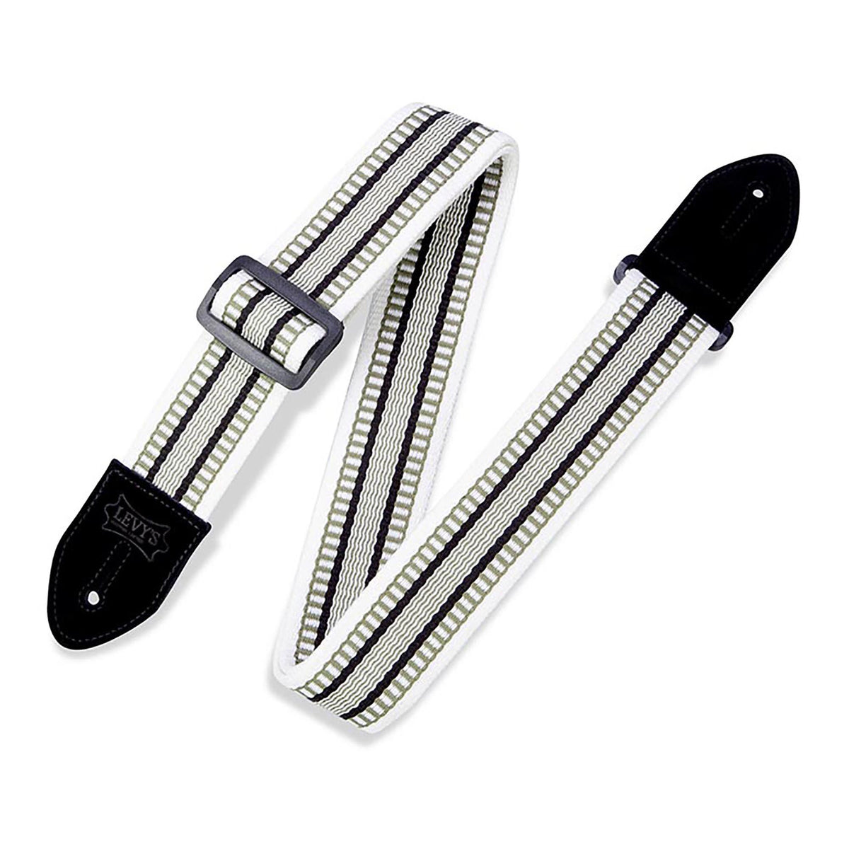Levys 2 Inch Grasshopper Cotton Guitar Strap Black White And Green