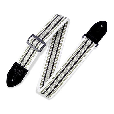 Levys 2 Inch Grasshopper Cotton Guitar Strap Black White And Green