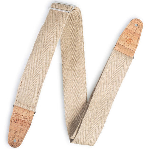 Levys 2 Inch Hemp Guitar Strap With Natural Cork Ends