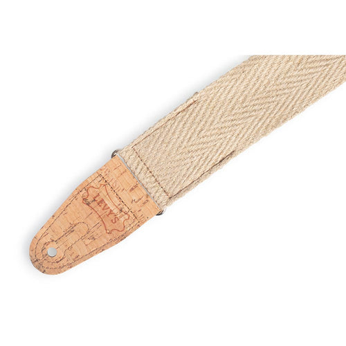 Levys 2 Inch Hemp Guitar Strap With Natural Cork Ends