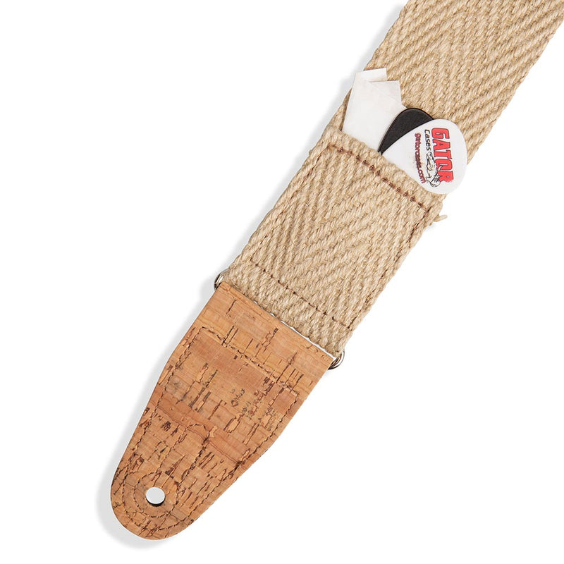 Levys 2 Inch Hemp Guitar Strap With Natural Cork Ends