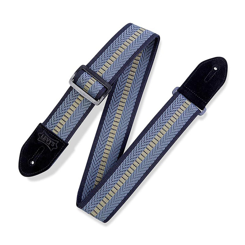 Levys 2 Inch Pelham Weave Cotton Guitar Strap Blue Green Navy