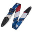 Levys 2 Inch Polyester Guitar Strap With Distressed Flag Design, Genuine Leather Ends and Triglide