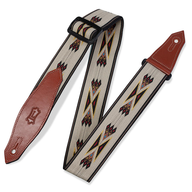 Levys 2 Inch Polypropylene Jacquard Weave Guitar Strap, Tan