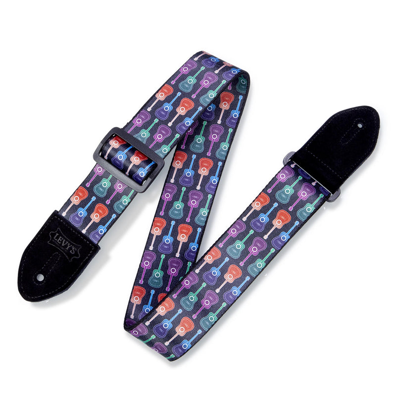 Levys 2 Inch Print Guitar Strap On Polyester, Acoustic Guitar