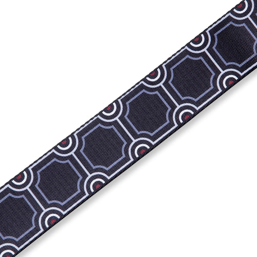 Levys 2 Inch Print Guitar Strap On Polyester Deco Pillar, Black