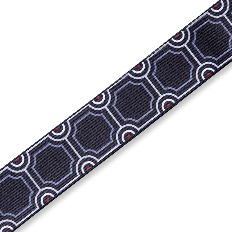 Levys 2 Inch Print Guitar Strap On Polyester Deco Pillar, Black