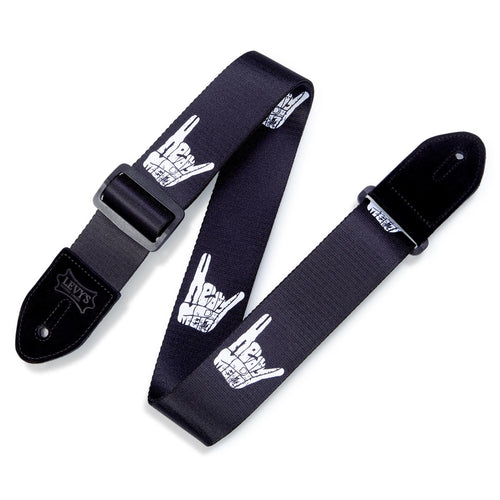 Levys 2 Inch Print Guitar Strap On Polyester, Heavy Metal
